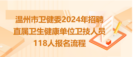 温州市卫健委2024年招聘直属卫生健康单位卫技人员118人报名流程