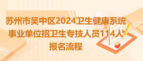 苏州市吴中区2024卫生健康系统事业单位招卫生专技人员114人报名流程