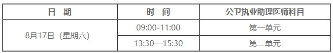 　2024年公卫助理医师考试时间